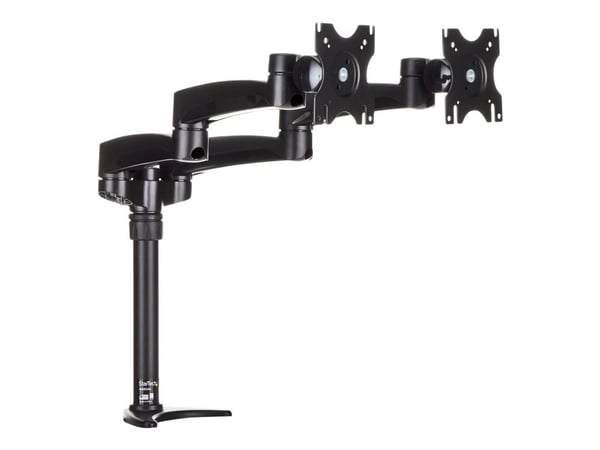 Startech Desk Mount Dual Monitor Arm - Articulating - Supports Monitors 12" to 24" - Adjustable VESA Monitor Arm - Grommet or Desk Mount - Black (A...
