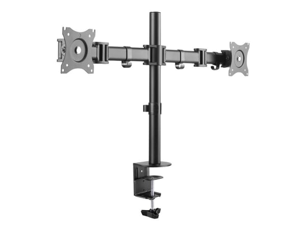 Neomounts NM-D135D - Monteringssett - full bevegelse - for 2 LCD-skjermer - svart - skjermstørrelse: 10"-27" - klemmemonterbar, malje, skrivebordsm...