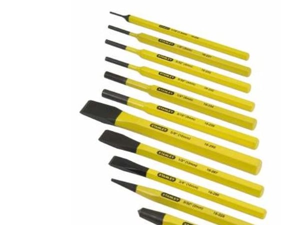 Stanley 4-18-299, Spademeisel, Kromvanadiumstål, Sort, Gult, 220 mm, 1 kg
