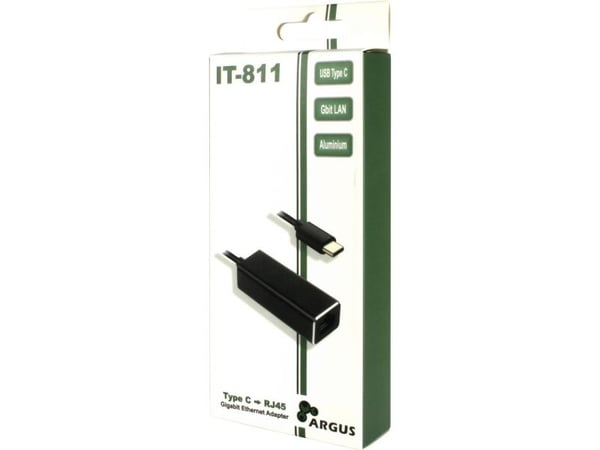 InterTech Argus IT-811 - Nettverksadapter - USB-C - Gigabit Ethernet - Svart (88885438)
