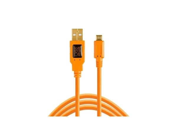 Tether Tools TetherPro - USB-kabel - USB (hane) till mikro-USB typ B (hane) - USB 2.0 - 4.6 m - högsynligt orange
