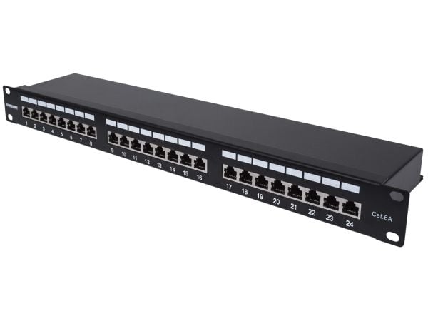 Intellinet 720854, IEEE 802.3, IEEE 802.3ab, IEEE 802.3u, Gigabit Ethernet, Cat6a, F/UTP (FTP), Rackmontering, 1U
