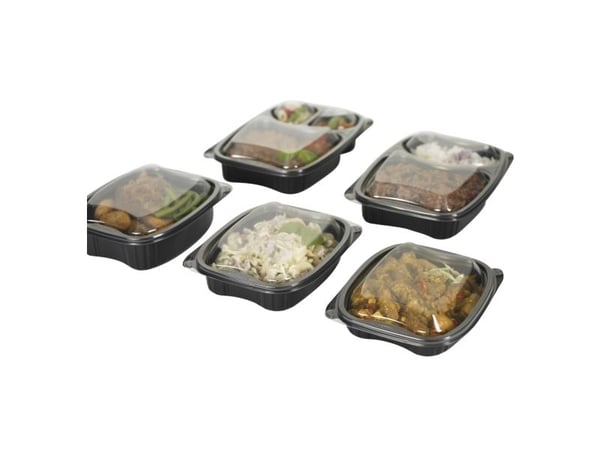 Låg Bistro Warm 1-rum rektangulær L190xB155xH23mm PP Klar,6 ps x 50 stk/krt