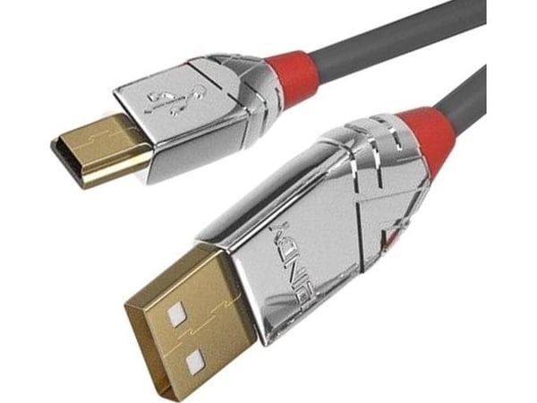 Lindy 36635, 7,5 m, USB A, Mini-USB B, USB 2.0, 0,48 Gbit/sec, harmaa