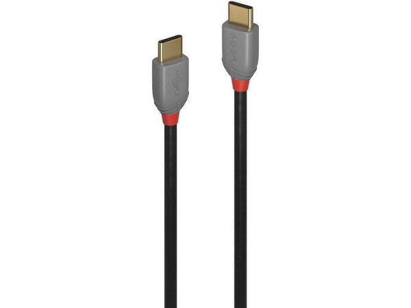 Lindy 36871, 1 m, USB C, USB C, USB 2.0, 0,48 Gbit/s, Svart, Grå
