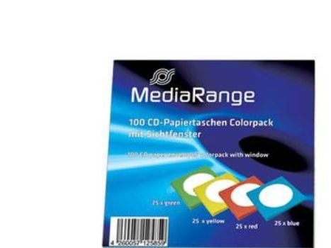 MediaRange CD-paper color-pack - CD-konvolutt - kapasitet: 1 CD (en pakke 100)