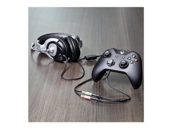 Startech 4 Position to 2x 3 Position 3.5mm Headset Splitter Adapter - Hodetelefonsplitter - 4-polsminijakk hann til minijakk hunn - 20 cm - svart -...