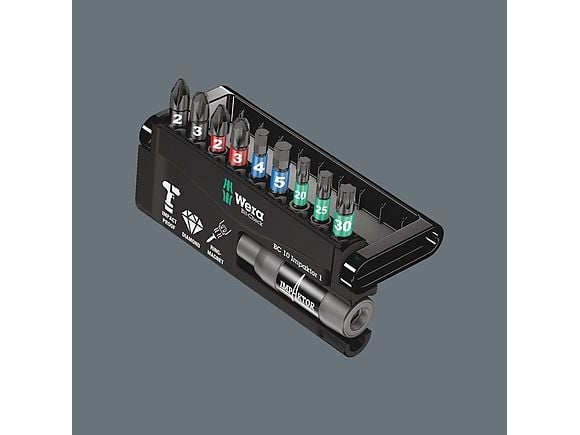 Wera 05073980001, 10 stykker, Philips, Pozidriv, Torx, PH 2, PH 3, PZ 1, PZ 2, T20, T25, T30, 200 mm