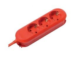 Bachmann SMARTLINE, 3 m, Sisätila, Punainen, 3 AC-pistorasia(a), 3680 W, 16 A