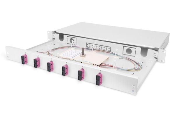 DIGITUS Professional DN-96320-4 - Fiberoptisk skarvlåda - SC X 12 - grå, RAL 7035 - 1U - 19"