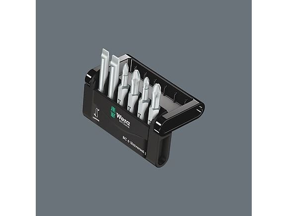 Wera Bit-Check 6 Universal 1 SB - Spissett for skrutrekker - 6 deler - phillips, pozidriv, slot - PH1, PH2, PZ1, PZ2, SL5.5, SL6.5 - heksagonal - l...