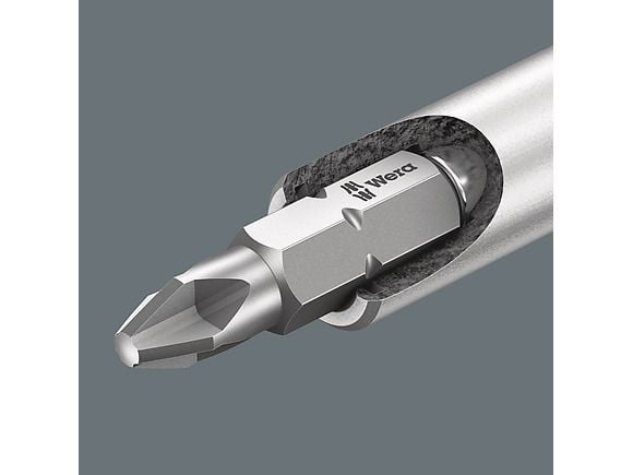 Wera 05073406001, 7 stykker, Philips, Pozidriv, Spor/slot, PH 1, PH 2, PZ 1, PZ 2, 1.1 mm, Rustfritt stål