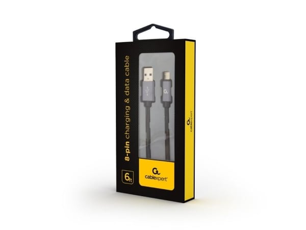 Cablexpert - Lightning-kaapeli - USB-uros Lightning-uros - 1,8 m - musta