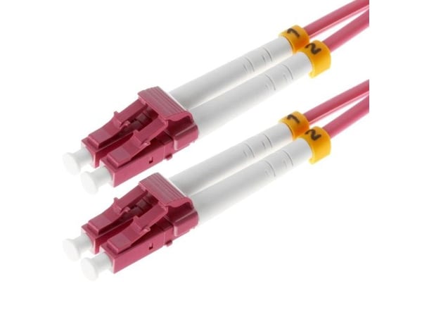 Helos - Fiberoptisk patchkabel - LC dupleksmodus - LC dupleksmodus - 3 m - 50/125 mikrometer - OM4 - lyngfiolett
