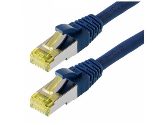 Helos Cat 6a S/FTP 3 m, 3 m, Cat6a, S/FTP (S-STP), RJ-45, RJ-45, Blå