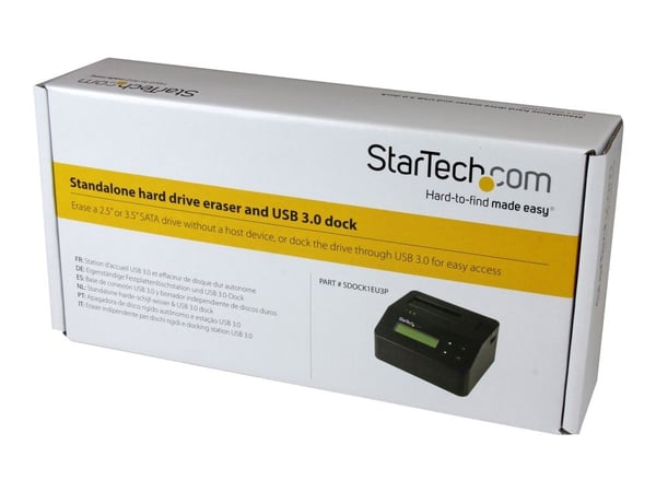 StarTech.com USB 3.0 Hard Drive Eraser Dock for 2,5" & 3,5" SATA/ IDE SSD HDD + mSATA & M.2 - Frittstående Secure Erase Wiper & Sanitizer (SDOCK1EU...