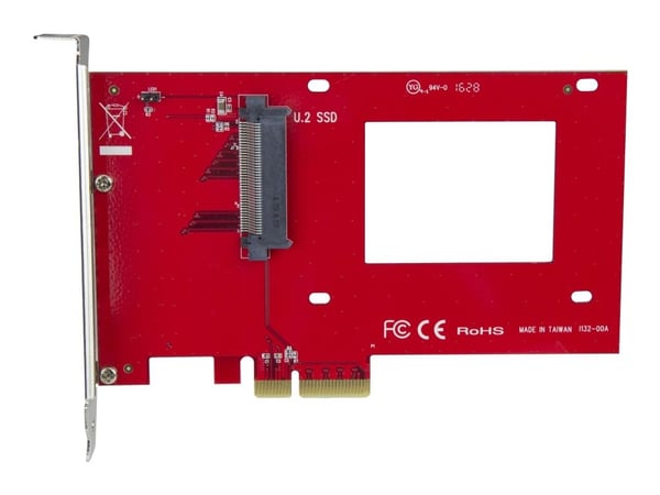 Startech U.2 to PCIe Adapter - x4 PCIe - For 2.5" U.2 NVMe SSD - SFF-8639 PCIe Adapter - U.2 SSD - PCIe SSD - U.2 drive (PEX4SFF8639) - Grensesnitt...