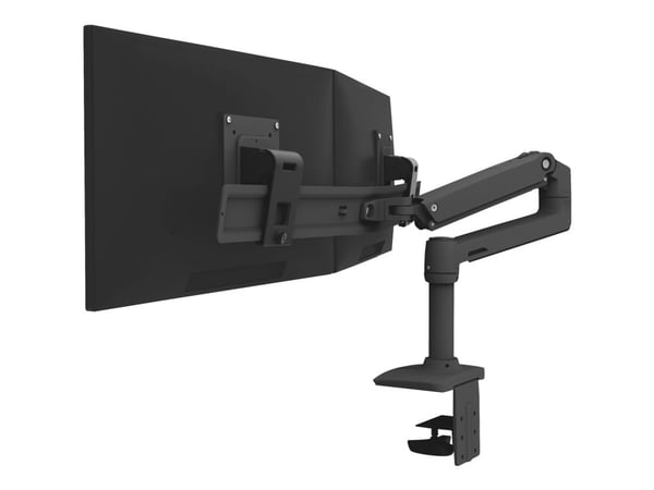 Ergotron LX - Monteringssett (leddarm, utvidelse, sokkel, 2-dels skrivebordslampe, dobbeltdisplaybue, 2 svingtapper, 8"-stang) - for 2 LCD-skjermer...