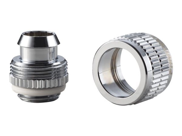 Phanteks Glacier 13/10mm Soft Tube Fitting (1/2" - 3/8"), G1/4 - Armatur for væskekjølesystem - speilkrom