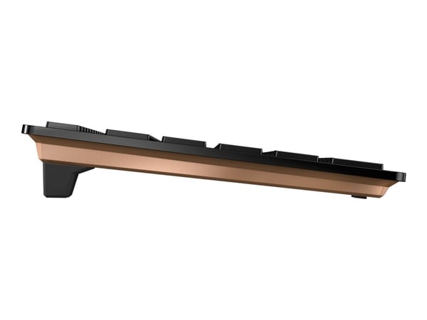 CHERRY DW 9000 SLIM - Sats med tangentbord och mus - trådlös - 2.4 GHz, Bluetooth 4.0 - USA med eurosymbol - svart, brons