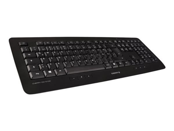 CHERRY DW 5100 - Tastatur- og mussett - trådløs - 2.4 GHz - USA med eurosymbol - tastsvitsj: CHERRY LPK - svart