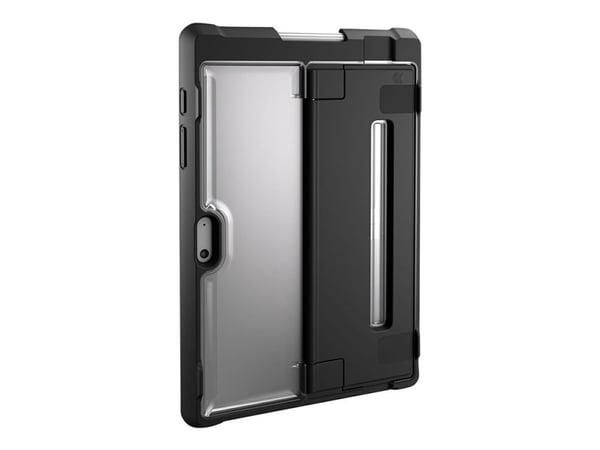STM dux - Vikbart fodral för surfplatta - robust - polykarbonat, termoplastisk polyuretan (TPU) - svart, transparent - för Microsoft Surface Go