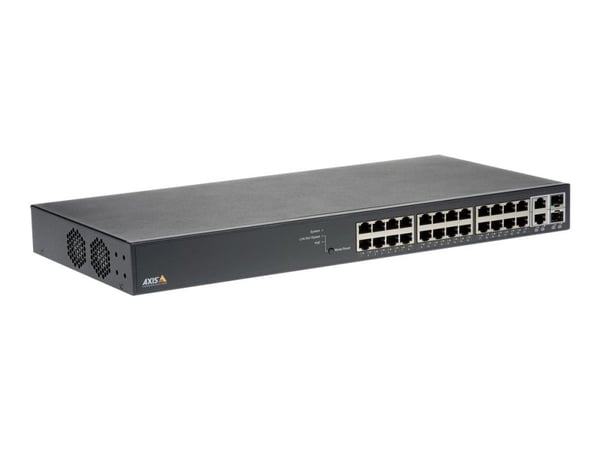 Axis T8524 PoE+ Network Switch - Switch - Administrerad - 24 x 10/100/1000 (PoE+) + 2 x kombinations-Gigabit SFP (upplänk) - skrivbordsmodell, rack...