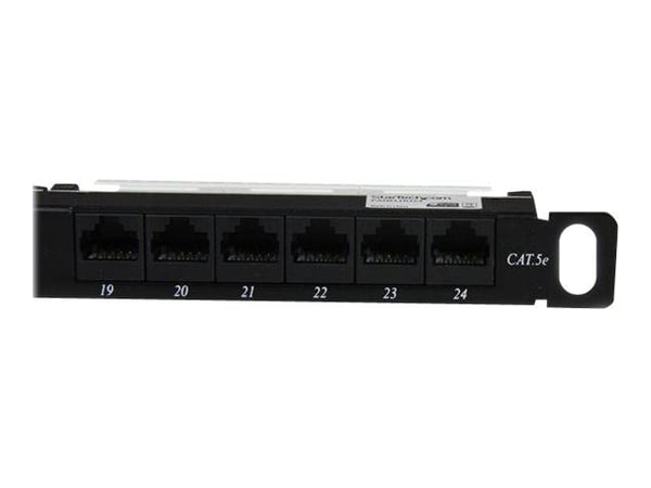StarTech.com PANELHU24, RJ-45, Cat5e, Telinekiinnitys, 0.5U, musta, 482 mm