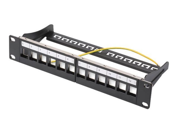 DIGITUS Professional DN-91420 - Pluggbord (blankt) - STP - svart, RAL 9005 - 1U - 10" - 12 porter