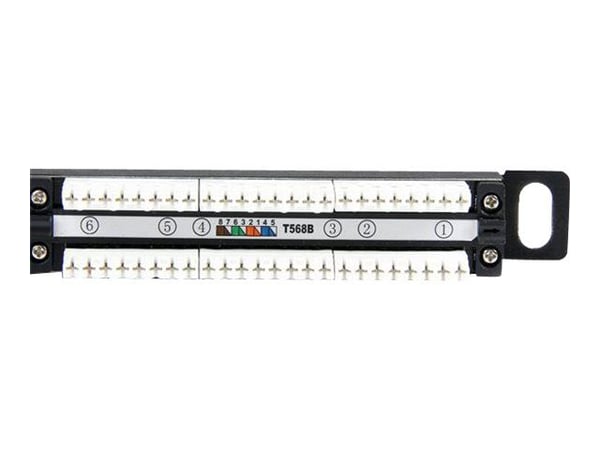 StarTech.com PANELHU24, RJ-45, Cat5e, Telinekiinnitys, 0.5U, musta, 482 mm
