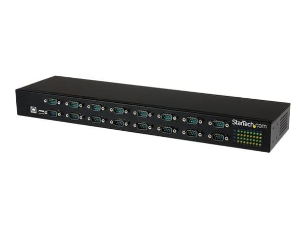 Startech USB to Serial Hub - 16 Port - COM Port Retention - Rack Mount and Daisy Chainable - FTDI USB to RS232 Hub (ICUSB23216FD) - Seriell adapter...