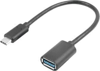 Lanberg - USB-adapter - USB-C (hann) til USB-type A (hunn) - USB 3.1 Gen 1 - 15 cm - svart
