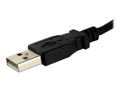 StarTech 1 ft Panel Mount USB Cable A to A - F/M - USB extension cable - USB (M) to USB (F) - USB 2.0 - 1 ft - molded, thumbscrews - black - USBPNL...
