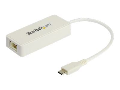 StarTech.com USB C Gigabit Ethernet -sovitin USB A -portilla, valkoinen 1Gbps NIC USB 3.0/USB 3.1 Type C -verkkosovitin, 1GbE USB-C RJ45/LAN TB3 Yh...