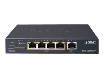 PLANET POE-E304 PoE Extender - Nettverksforlenger - GigE - 10Base-T, 100Base-TX, 1000Base-T - 4 porter - opptil 200 m (POE-E304)