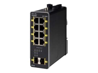 Cisco IE-1000-8P2S-LM, Hallittu, Gigabit Ethernet (10/100/1000), Täysin kaksipuolinen, Power over Ethernet -tuki