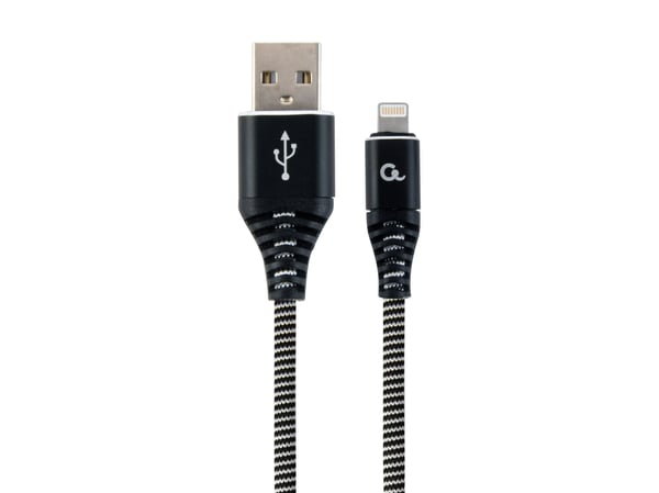 Gembird CC-USB2B-AMCM-1M-BW, 1 m, USB A, USB C, Uros, Uros, Musta, Valkoinen