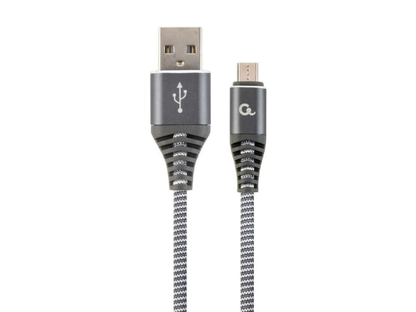 Cablexpert Premium - USB-kabel - Micro-USB Type B (hann) til USB (hann) - USB 2.0 - 2.1 A - 2 m - hvit, romgrå