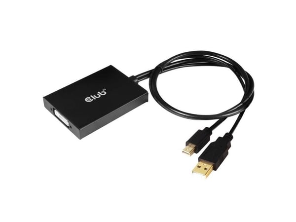 Club 3D - DisplayPort / DVI-adapter - dobbeltlenke - USB (kun strøm), Mini DisplayPort (hann) til DVI-D (hunn) - DisplayPort 1.2a - 60 cm - USB-str...