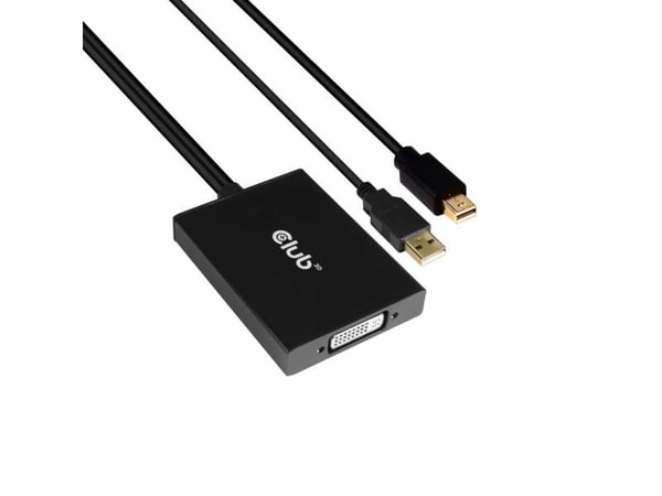 Club 3D - DisplayPort / DVI-adapter - dobbeltlenke - USB (kun strøm), Mini DisplayPort (hann) til DVI-D (hunn) - DisplayPort 1.2a - 60 cm - USB-str...