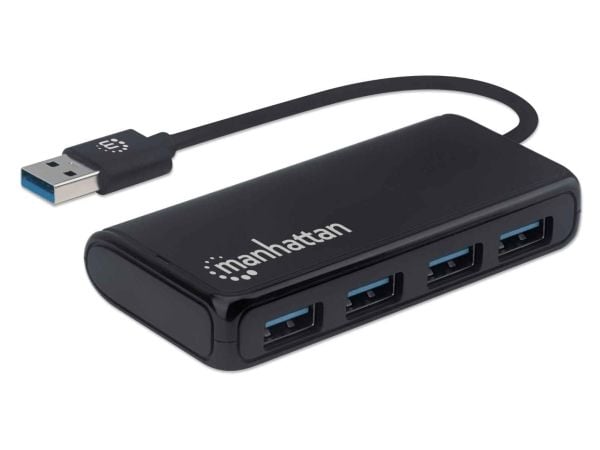 Manhattan 164900, USB 3.2 Gen 1 (3.1 Gen 1) Type-A, USB 3.2 Gen 1 (3.1 Gen 1) Type-A, 5000 Mbit/s, Svart, Akrylonitril-butadien-styren (ABS), 0,135 m