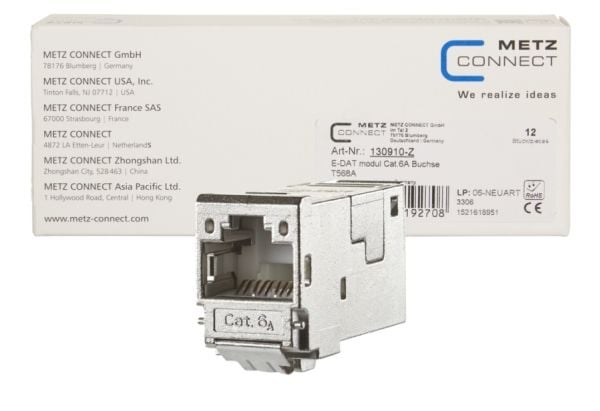 METZ CONNECT 130910-Z, RJ-45, Metallisk, Cat6a, 12 styck