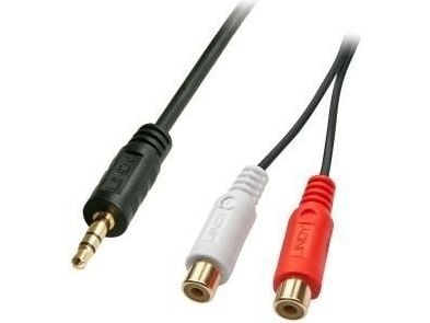 Lindy 35678, 2 x RCA, Hankjønn, 3.5mm, Hunkjønn, 0,25 m, Svart, Rød, Hvit