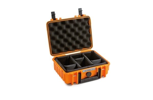 B&W Cases 1000/O/RPD, Oranssi, Polypropeeni (PP), Pölynkestävä, Vedenkestävä, 248,92 x 175,26 x 93,98 mm, 269,2 mm, 215,9 mm