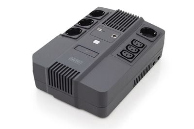 DIGITUS All-in-One UPS - UPS - AC 220-240 V - 480 watt - 800 VA - 9 Ah - USB - utgangskontakter: 7