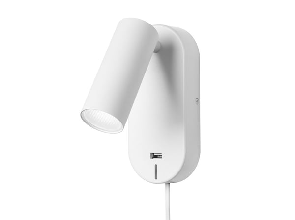 Vegglampe EGO USB hvit