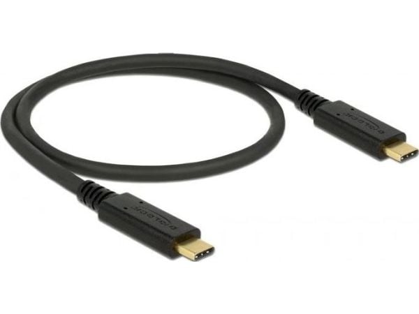 DeLOCK - USB-kaapeli - USB-C (han) til USB-C (han) - USB 3.1 Gen 2 - 3 A - 50 cm - lajiteltu