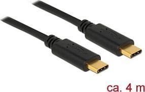 Delock - USB-kabel - USB-C (hann) til USB-C (hann) - USB 2.0 - 3 A - 4 m - svart