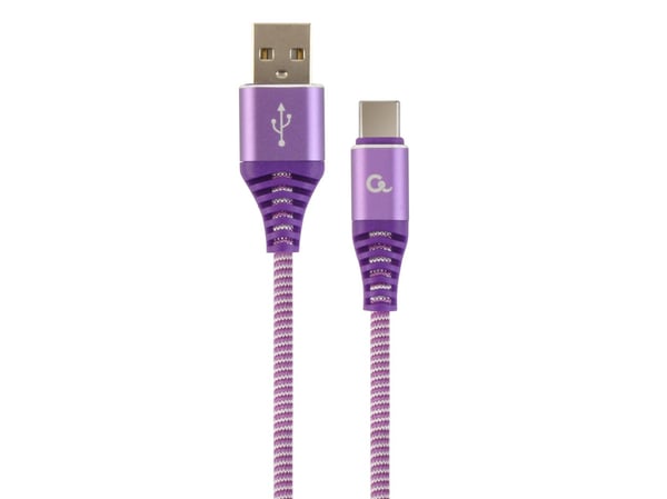 Cablexpert Premium - USB-kabel - USB-C (hann) til USB (hann) - USB 2.0 - 2.1 A - 2 m - hvit, purpur