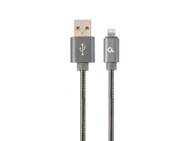 Cablexpert CC-USB2S-AMLM-2M-BG, 2 m, Lightning, USB A, Uros, Uros, Harmaa